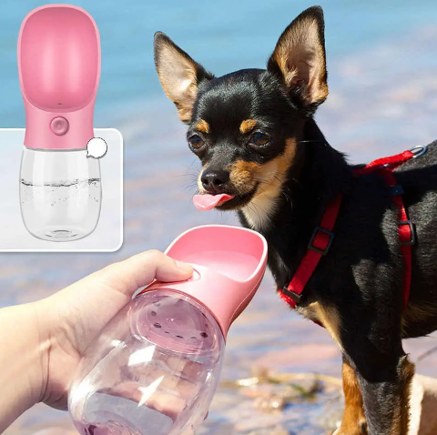 Bebedero Portátil para Mascotas con Botón